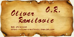 Oliver Ranilović vizit kartica
